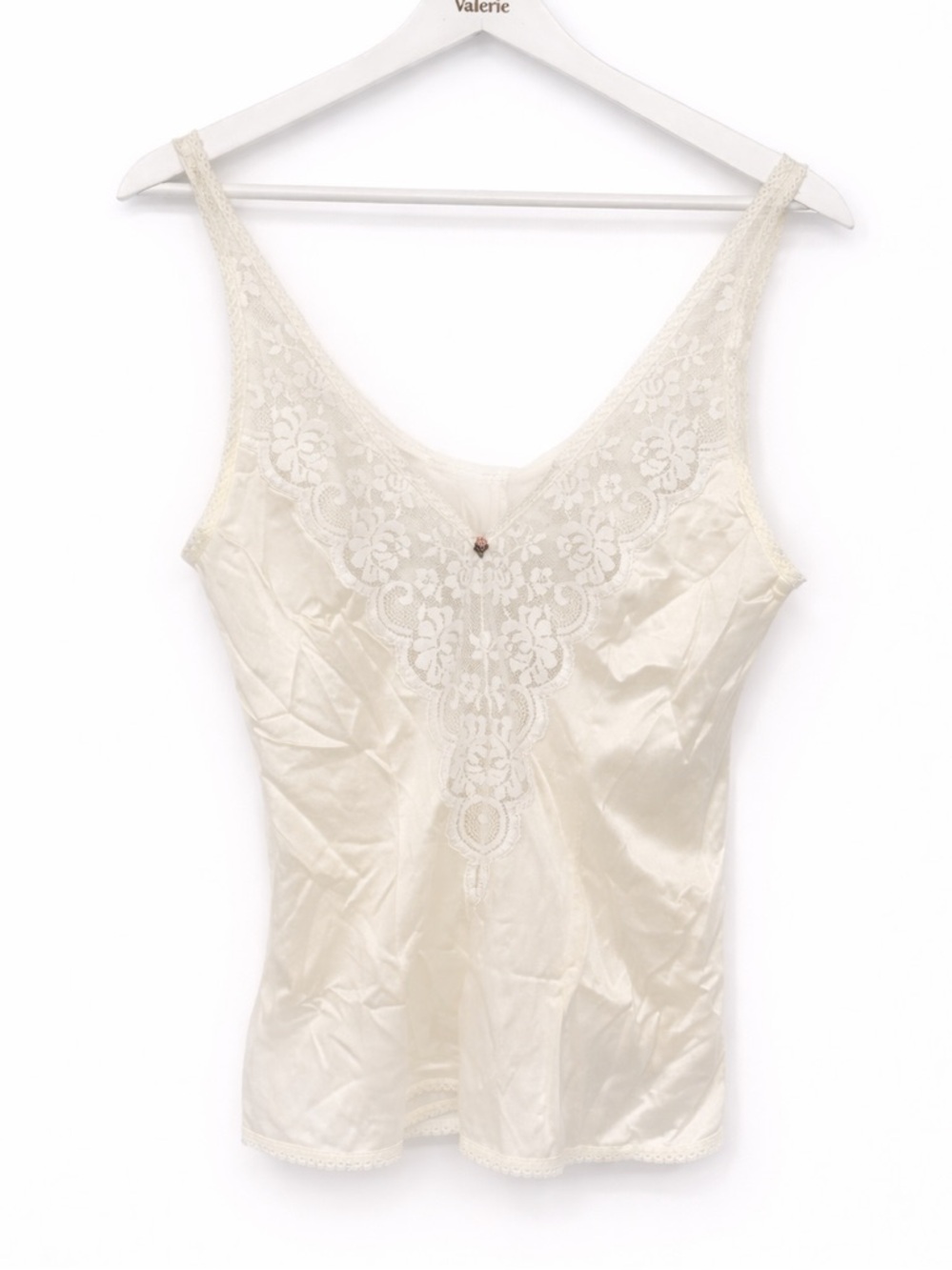 JCPenney Vintage Fantasia Ivory Lace Tank Top USA Size 34 Lace